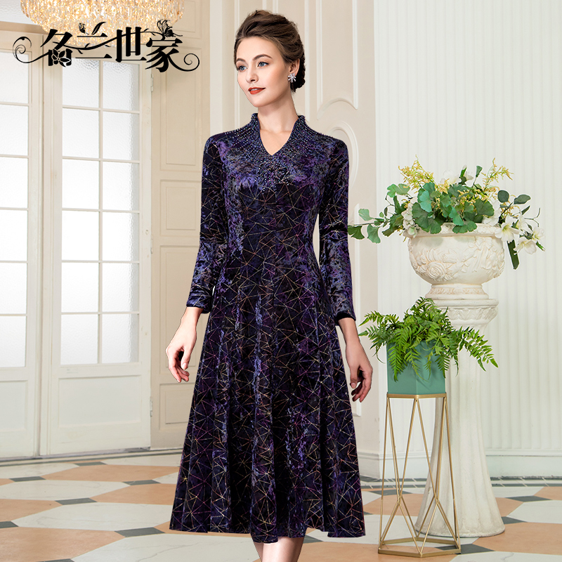 名兰世家婚宴妈妈礼服连衣裙高贵