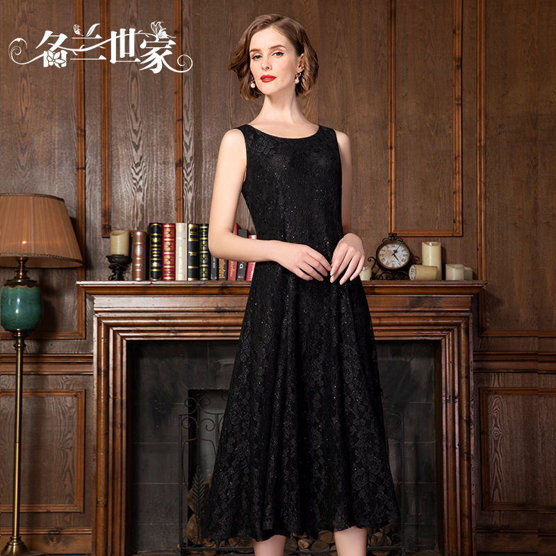 名兰世家吊带连衣裙阔太太背心