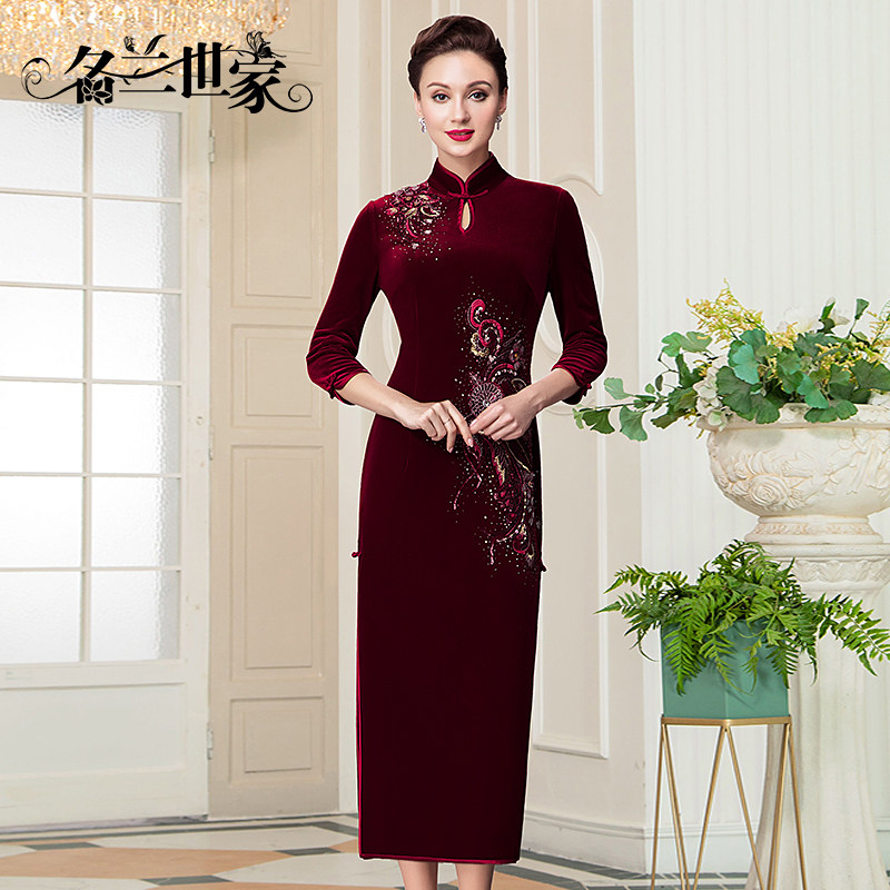 名兰世家喜妈妈婚宴旗袍礼服改良喜婆婆敬酒服品牌连衣裙日常可穿