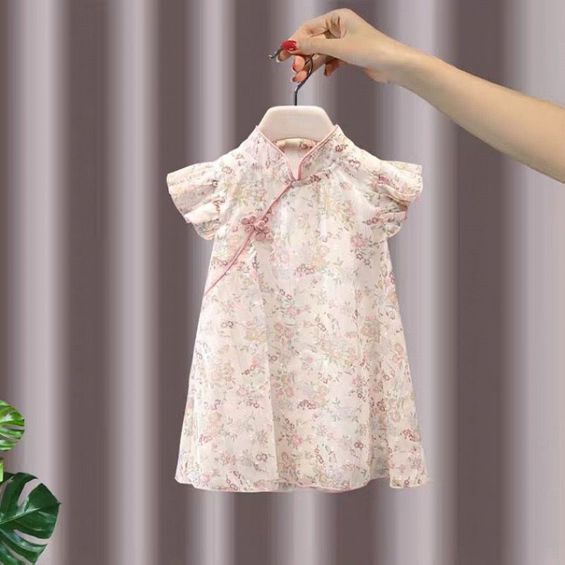 女童旗袍连衣裙夏季2024新款儿童唐装中风汉服公主裙厂走秀
