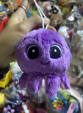 紫色章鱼亲子安抚玩偶毛绒挂件12cm外单