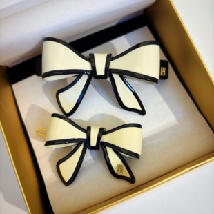 发夹女新款侧边高级感轻奢头饰亚历山大同款刘海蝴蝶结发卡圈发饰