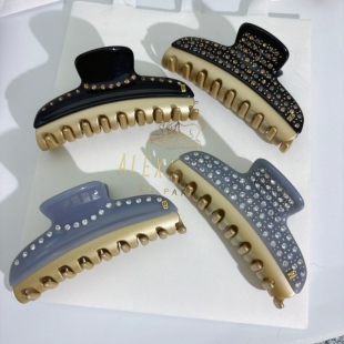 抓夹女新款高级感轻奢发量多满钻发夹亚历山大旺多姆同款大号发卡