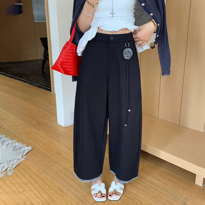 小个子封神神裤！2026冰丝阔腿裤女夏季薄款高腰宽松九分休闲裤