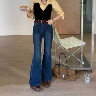 新款 长裤 高腰四面弹修身 女显瘦喇叭裤 微喇牛仔裤 爆犀牛2025秋季