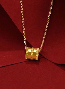 金色项链女小蛮腰幸运轮吊坠