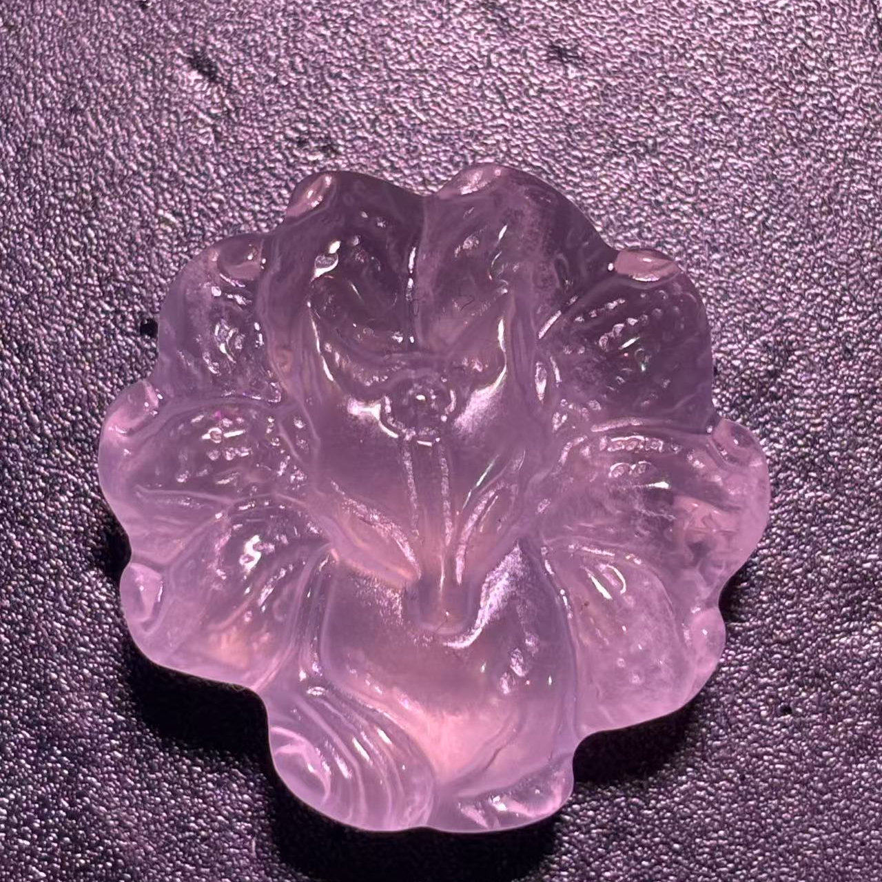 天然冰粉水晶狐狸摆件九尾款小号情侣款礼物可做项链吊坠挂件