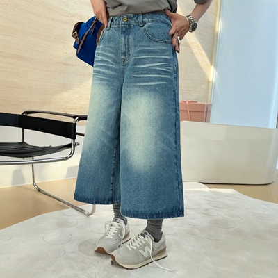 秒发诗歌兰爆款女25秋季87680牛仔裤松弛感阔腿显瘦百搭九分裤C06