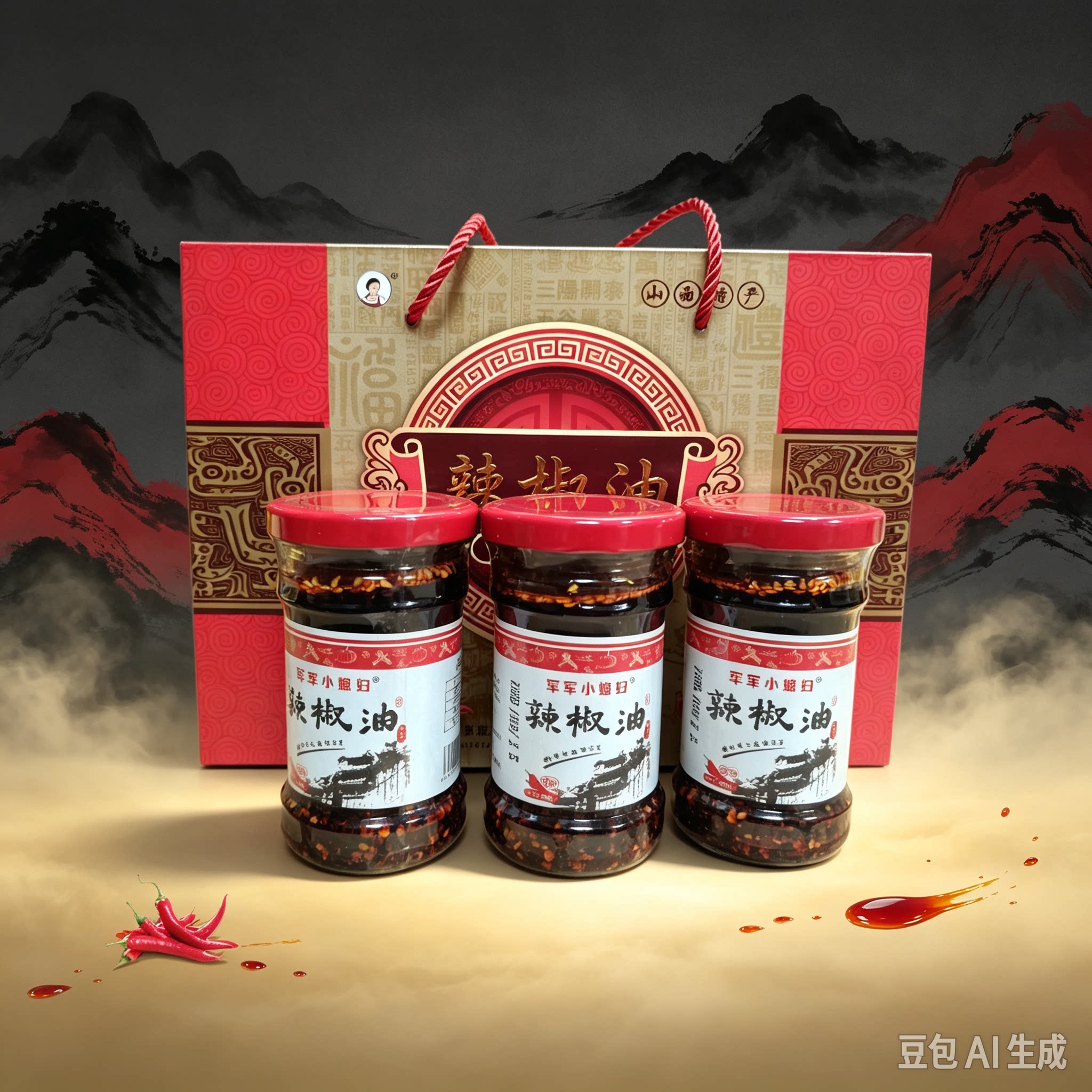 山西特产浑源辣椒油礼盒装香辣红油拌面拌菜下饭调味酱送礼