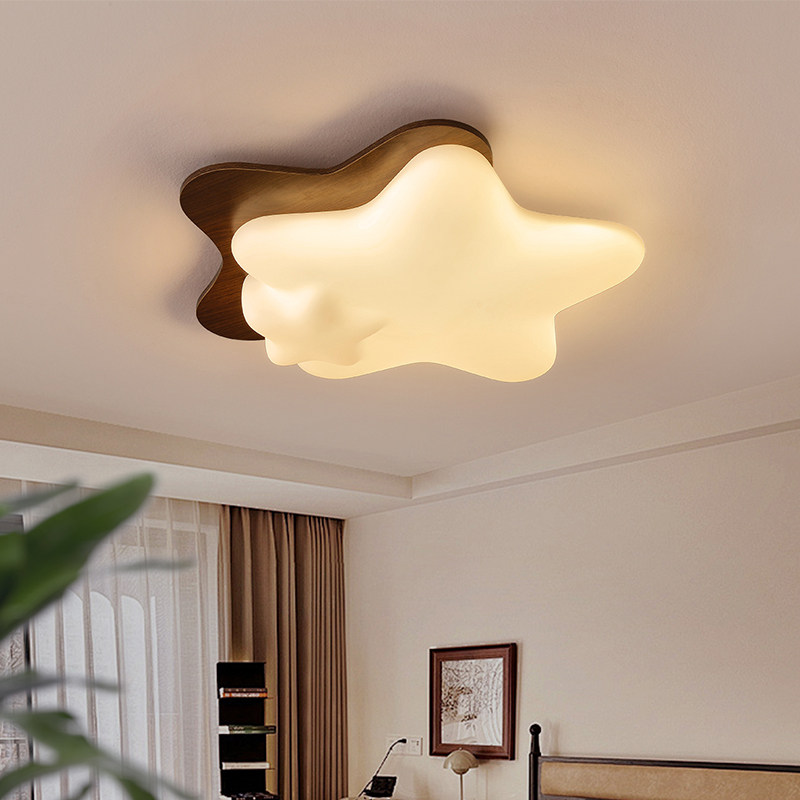 奶油风护眼吸顶灯中古风法式创意星星儿童房间灯具2025新款卧室灯,家装灯饰光源,儿童房吸顶灯,淘宝优惠券,粉丝福利购,淘宝优惠卷