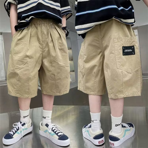 纯棉男童五分裤男孩外穿中裤