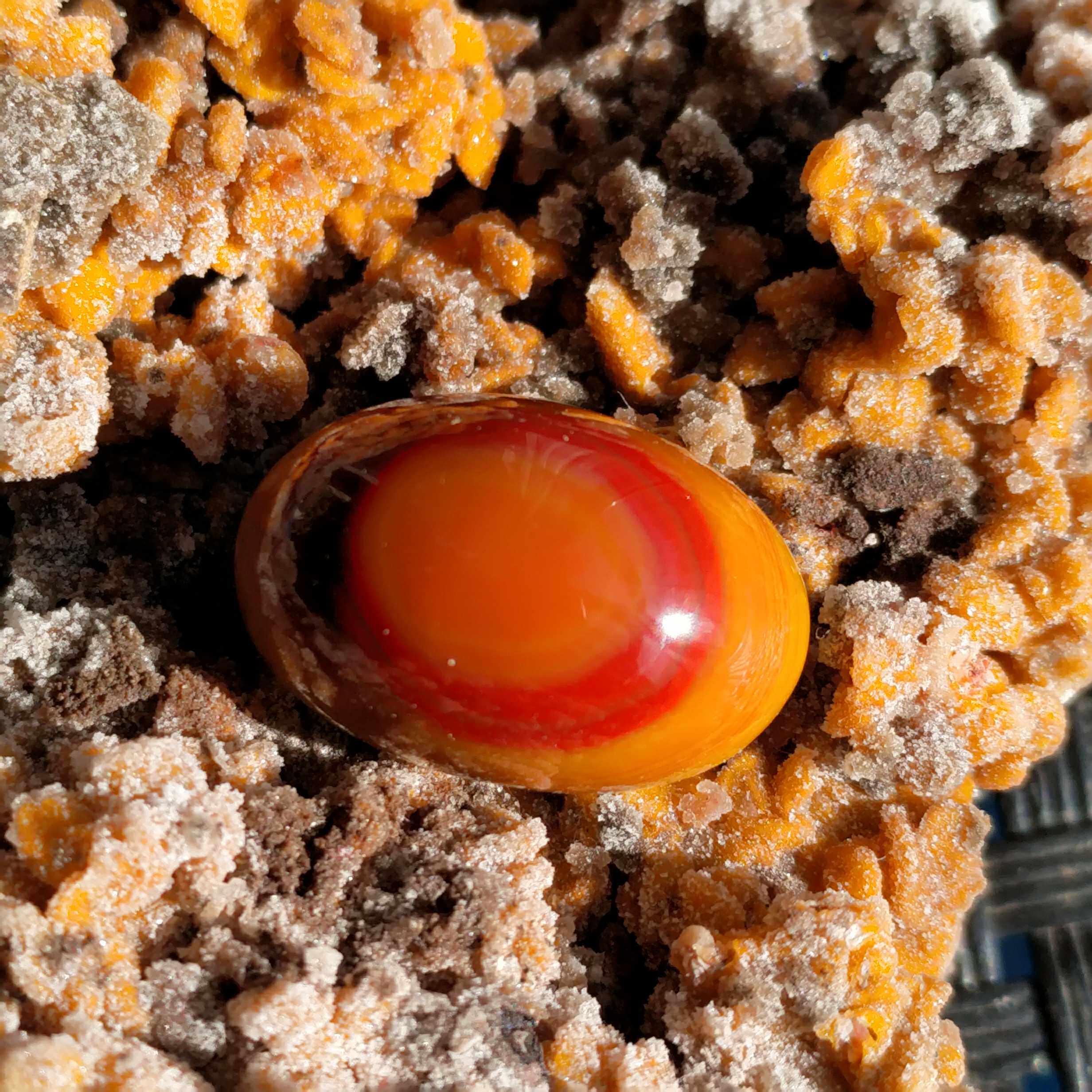 宣化战国红玛瑙精品红黄天眼戒面面男女戒指面收藏品精美礼品戒指