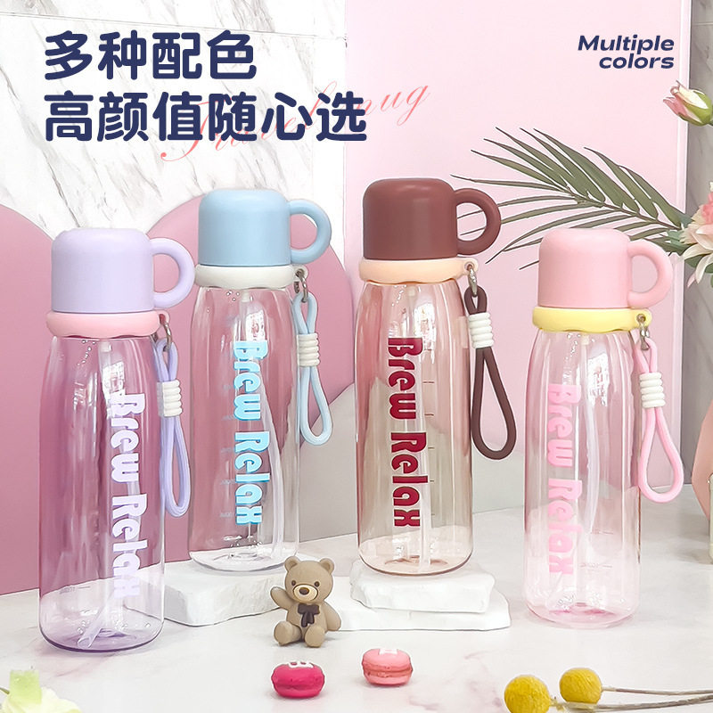 新款网红大容量水杯高颜值塑料杯耐高温学生吸管杯外出便携运动杯图片