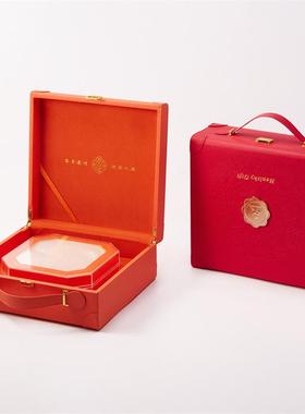 新款红色手提鹿茸包装盒500克鹿茸片礼品盒橙色鹿茸切片盒子批发