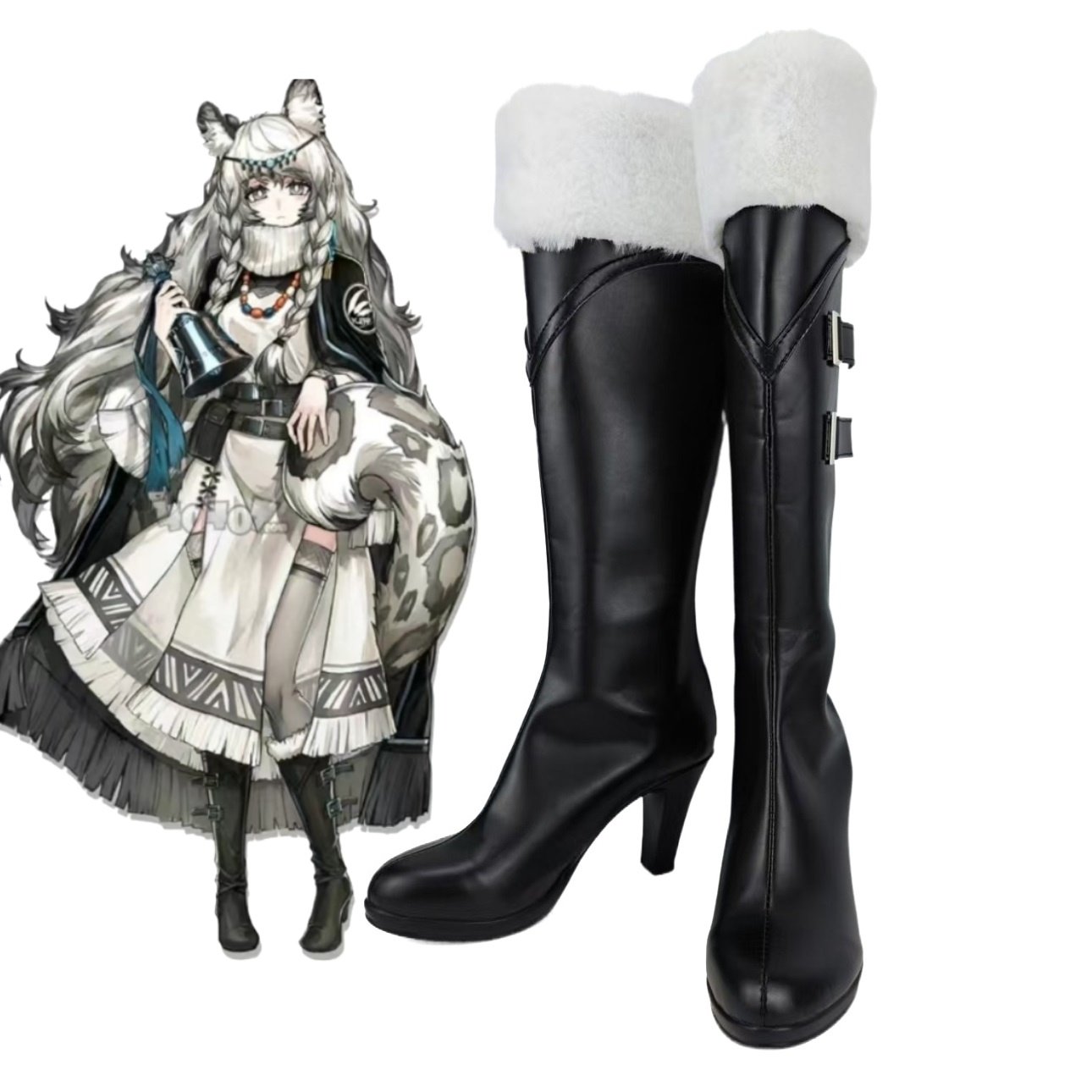 明日方舟初雪cos鞋子定制动漫游戏道具cosplay靴子来图定做招代理