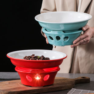 特惠干锅小炒黄牛肉加热盘子保温酒店明炉陶瓷酒精炉商用餐饮店