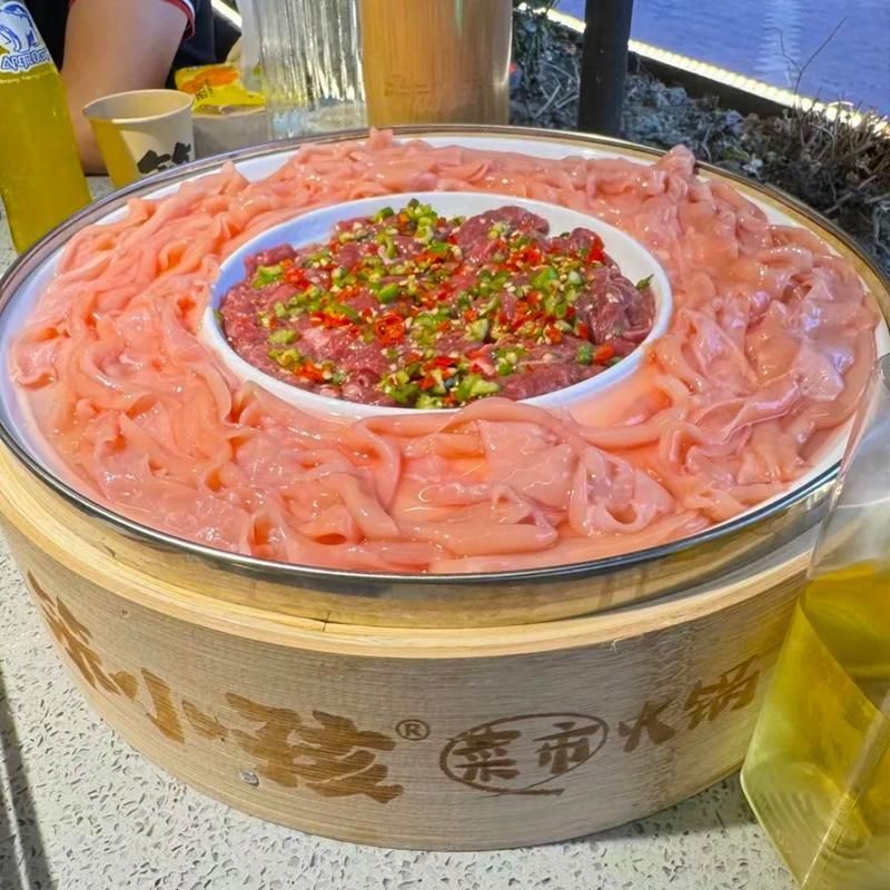 笨小孩菜市火锅同款蒸笼屉牛肉鸭肠拼盘网红半斤八两专用套装商用