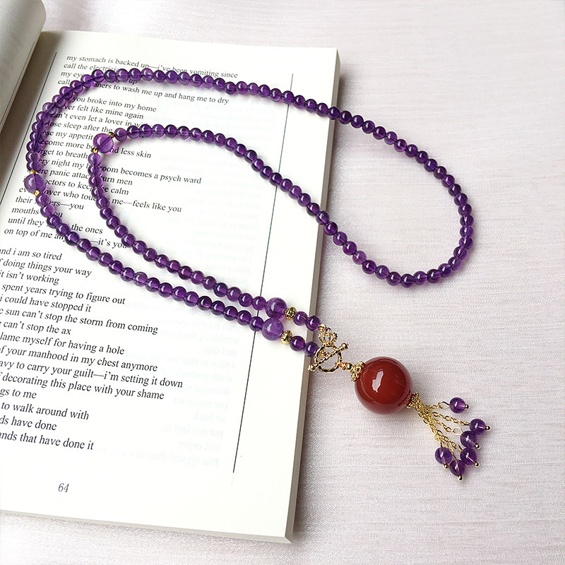 毛衣链女项链长款天然紫水晶吊坠挂件简约时尚百搭衣服配饰品秋冬,饰品/流行首饰/时尚饰品新,颈饰,淘宝优惠券,粉丝福利购,淘宝优惠卷