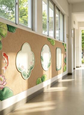 幼儿园小学荷花绿色主题环创小荷之星中队黑板报教室走廊布置装饰