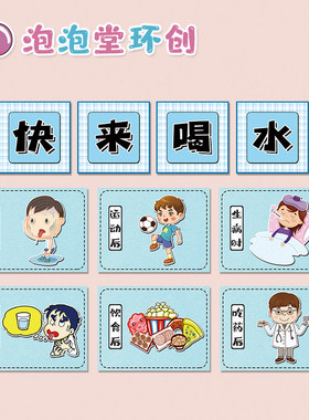 幼儿园喝水区主题墙环创布置身体缺水会怎么样饮水流程图水的用处
