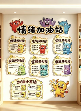 情绪管理墙贴、心理角布置材料