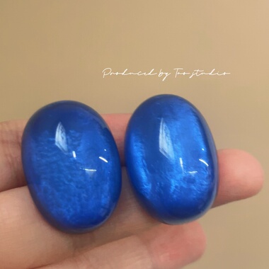 蓝色果冻椭圆树脂耳钉女轻奢小众高级感多巴胺糖果亚克力耳环耳饰