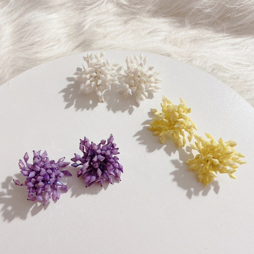 复古水晶女气质长款高贵紫耳环