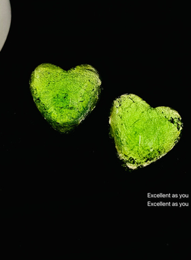 耳环女夏季轻奢小众设计感耳钉2024年新款潮夏天仙气绿色爱心耳饰