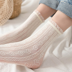 韩国甜美花边袜女爱心软妹