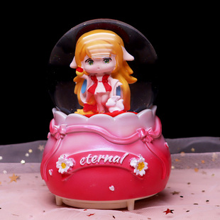 神幻世界公主水晶球音乐盒摆件学生儿童礼物少女心可爱飘雪送女孩