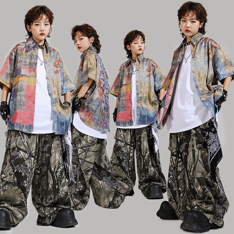 儿童hiphop街舞套装男童帅气花衬衫嘻哈架子鼓服女童爵士舞演出服,童装/婴儿装/亲子装,儿童演出服,淘宝优惠券,粉丝福利购,淘宝优惠卷