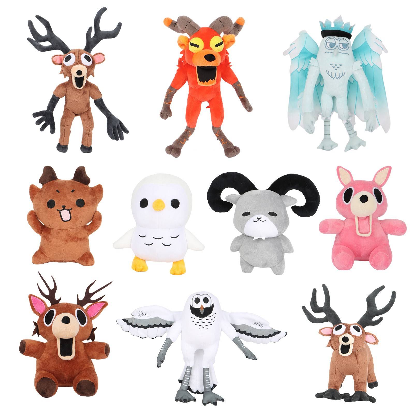 跨境新品99nights in the forest麋鹿猫头鹰毛绒公仔游戏周边玩偶