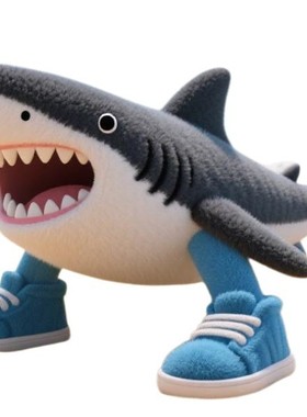 外国AI山海经Tralalero Tralala鲨鱼毛绒玩具木棍人通哥大象玩偶