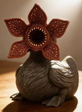 跨境新品Demogorgon Duck恐怖食人花3D立体树脂潮流桌面摆件玩具