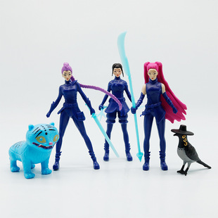 猎魔女团主角团小老虎喜鹊模型手办公仔儿童玩具恶魔男团沙加摆件