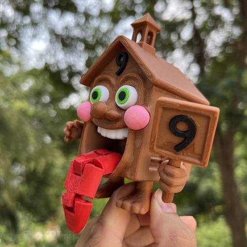 国外山海经九号房子手办公仔3D打印升级肌肉木棍人穿鞋融合怪玩具