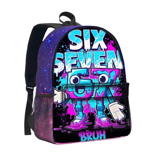 窃取脑腐67梗印花星空书包中小学生sixseven星空双肩包大容量背包