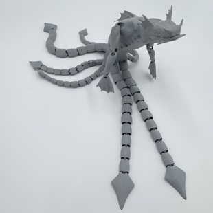 深海巨兽幽灵海龙利维坦3D打印关节可动手办模型布里克尔巴克玩具