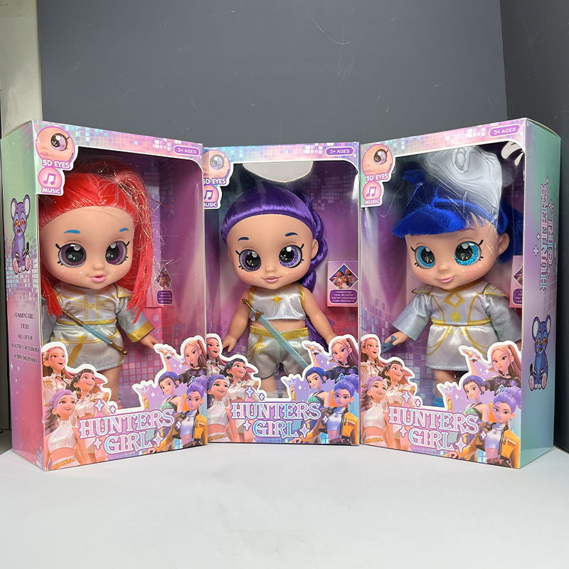 韩流恶魔猎人猎魔女团5D立体眼镜芭比娃娃女孩生日玩具kpop公仔
