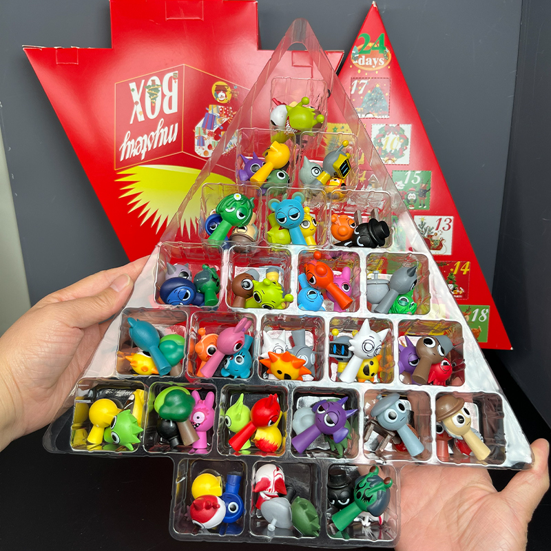 sprunki圣诞手办超级72公仔洞洞乐大礼包黄金西蒙圣诞限定版玩具