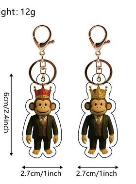 跨境新品steal a brainrot jandel戴红帽子的黑猴子亚克力钥匙扣
