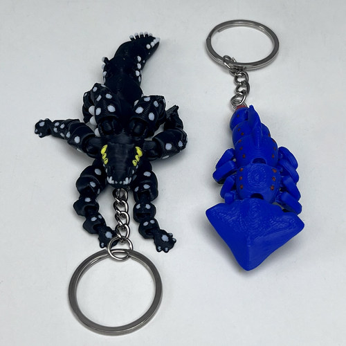 深海迷航卡通远古龙vs暗影龙利维坦手办挂件3d打印海怪公仔钥匙扣