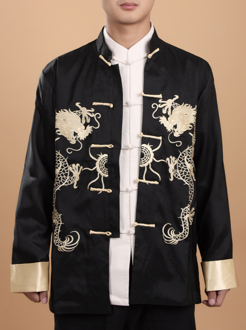 2025年男唐装男士春季外套中年男式龙图长袖唐装上衣演出服装戏服,男装,唐装,淘宝优惠券,粉丝福利购,淘宝优惠卷