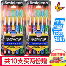 正品可洁可净牙刷世家成人磨砂中软毛牙刷10支家庭特惠装包邮
