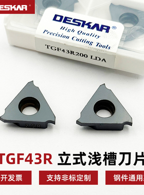 戴斯卡TGF43R立装浅槽刀片数控合金刀粒钢件通用100 200 300 400