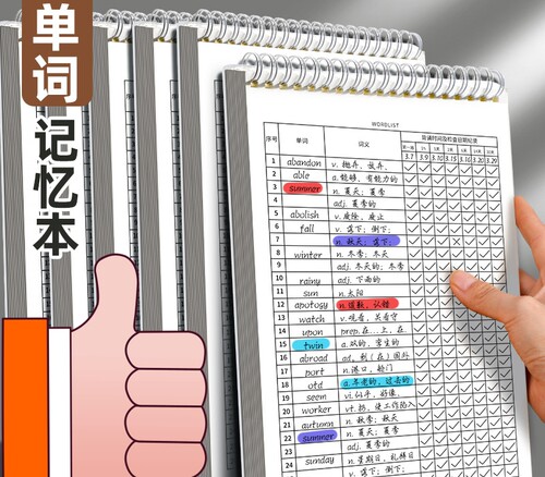 艾宾浩斯英语单词记忆本神器B5