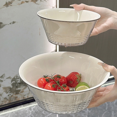 奶油风水果篮双层洗菜盆洗水果神器沥水篮子厨房家用水槽洗菜客厅