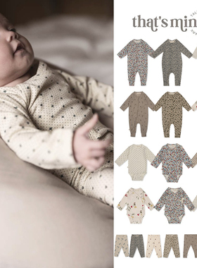 75Z Little家现货thatsmine FW24新生儿侧开襟包屁衣连体衣打底裤