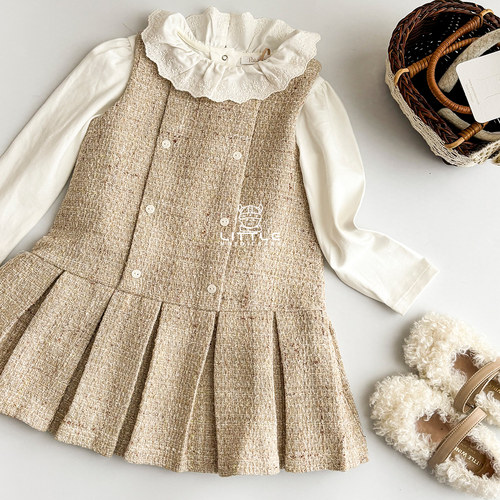 7Z Little 葡萄牙Patachou FW25女童大衣连衣裙衬衫套装头箍