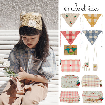 Little家现货 法国emile et ida SS24春夏儿童碎花帆布包发夹头巾